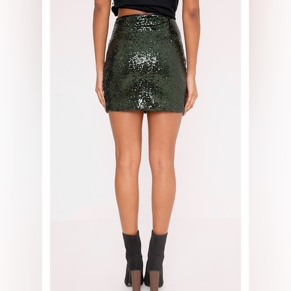 Lucy Paris Green & black Sequin mermaid scales skirt - Picture 6 of 15